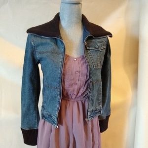 BCBG Max Azria Denim Zip Jacket
